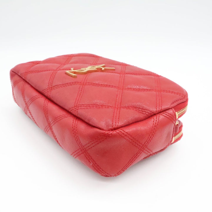 Saint Laurent Becky Red Lambskin Handbag - Lux Central