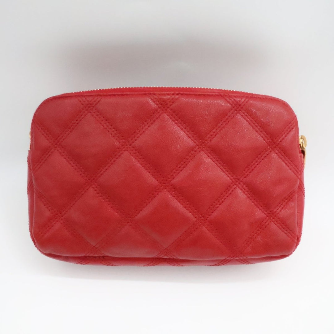 Saint Laurent Becky Red Lambskin Handbag - Lux Central