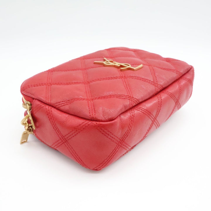 Saint Laurent Becky Red Lambskin Handbag - Lux Central