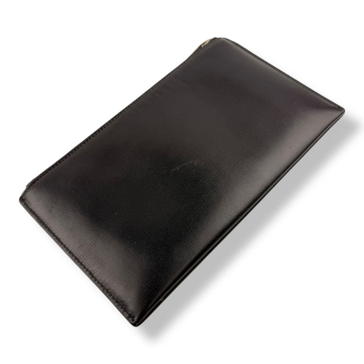 Saint Laurent Bill Black Smooth Leather Pouch Clutch Bag - Lux Central