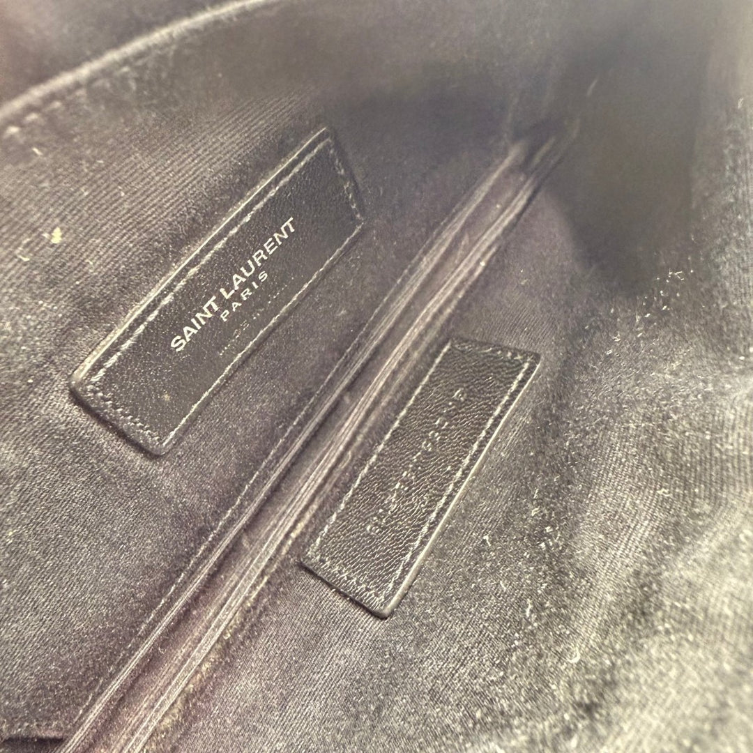 Saint Laurent Bill Black Smooth Leather Pouch Clutch Bag - Lux Central