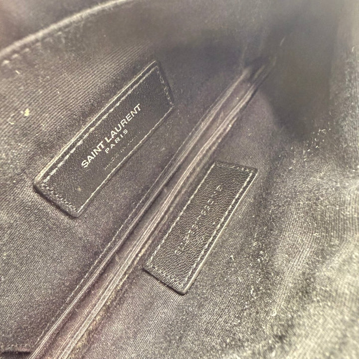 Saint Laurent Bill Black Smooth Leather Pouch Clutch Bag - Lux Central