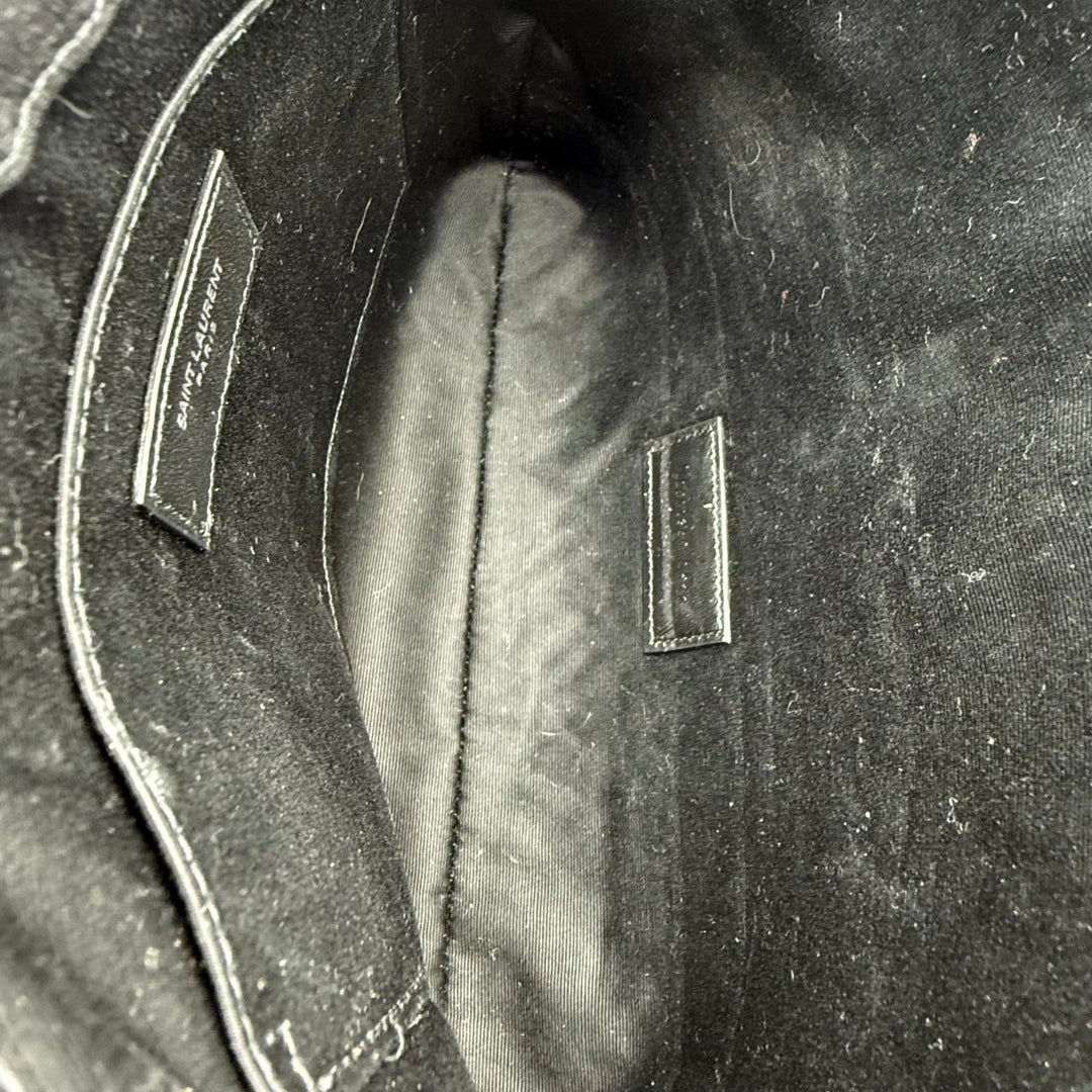 Saint Laurent Black Cotton Canvas Rive Gauche Clutch Bag - Lux Central