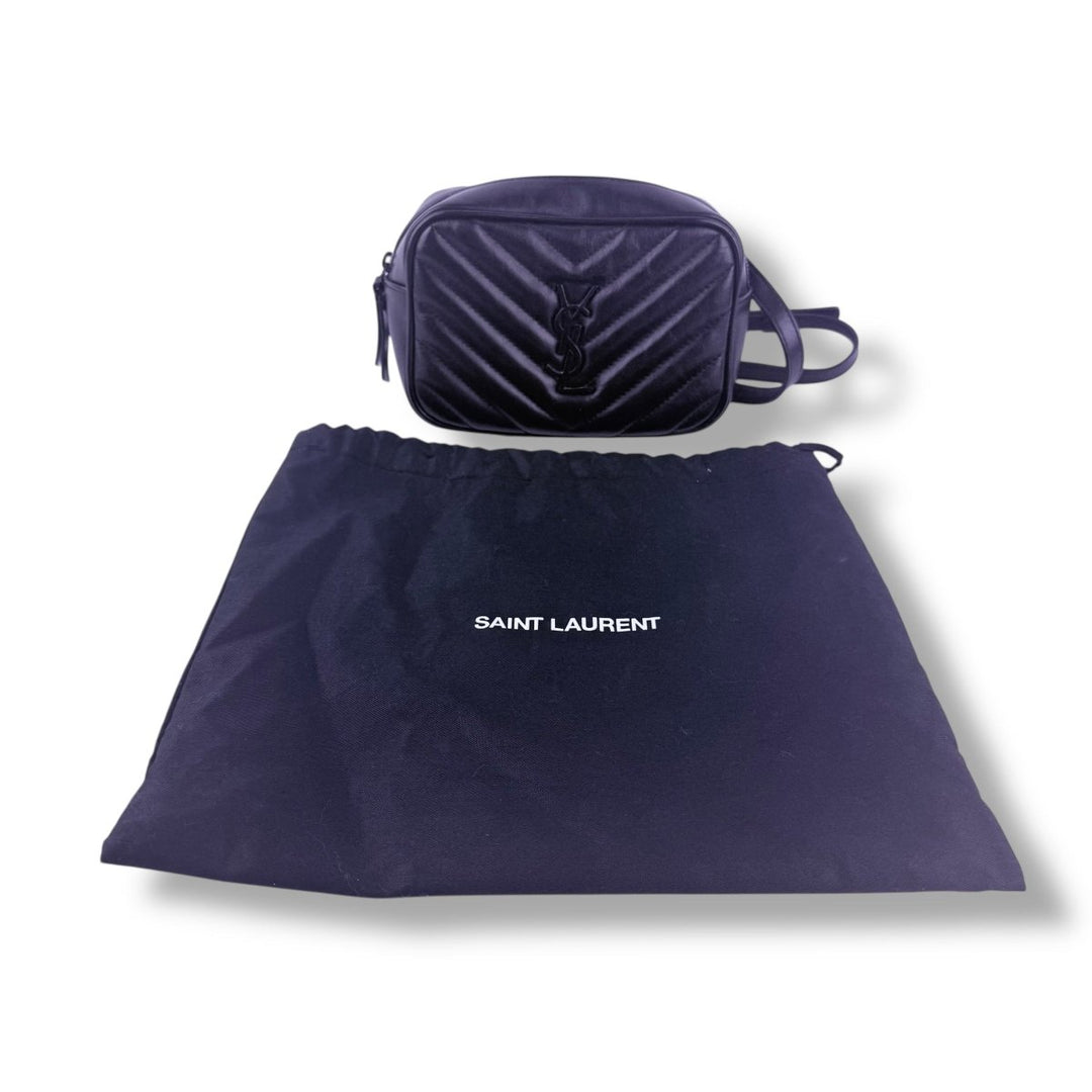 Saint Laurent Black YSL Lou Mini Belt Handbag - Lux Central