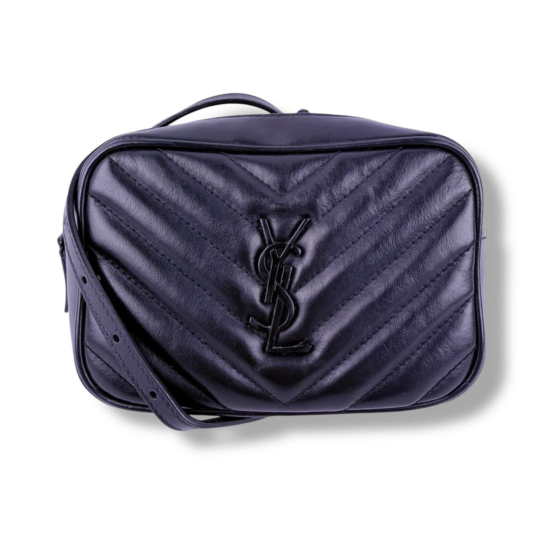 Saint Laurent Black YSL Lou Mini Belt Handbag - Lux Central