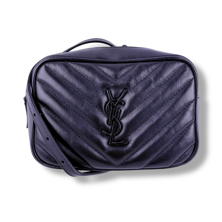 Saint Laurent Black YSL Lou Mini Belt Handbag - Lux Central