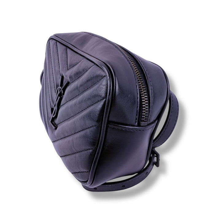 Saint Laurent Black YSL Lou Mini Belt Handbag - Lux Central