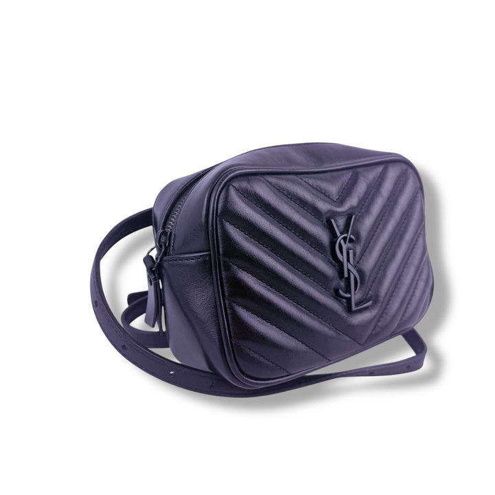 Saint Laurent Black YSL Lou Mini Belt Handbag - Lux Central