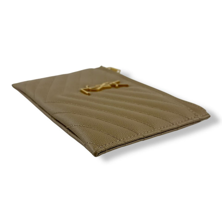 Saint Laurent Cassandre Beige Calfskin Leather Pouch Clutch Bag - Lux Central