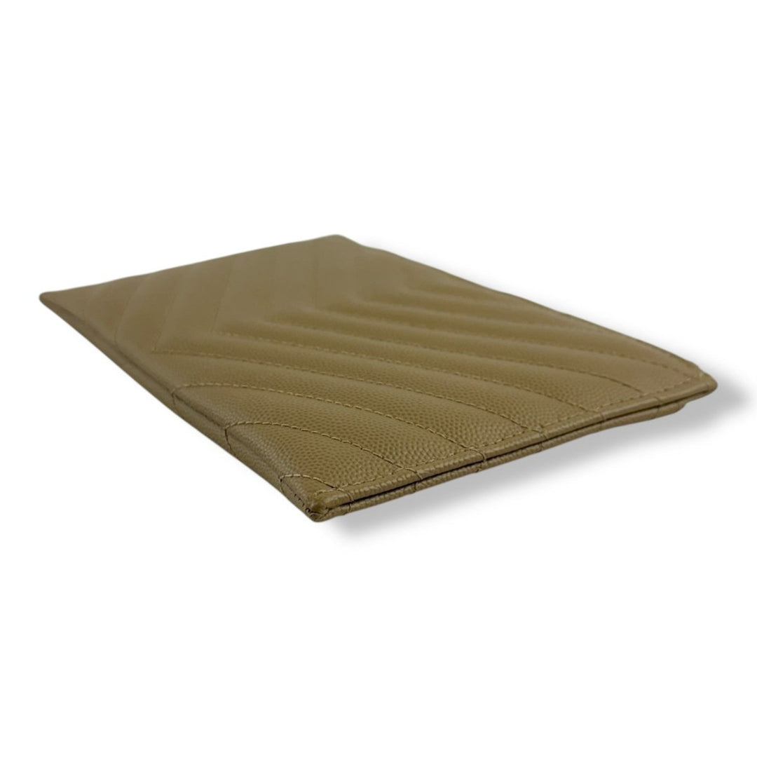 Saint Laurent Cassandre Beige Calfskin Leather Pouch Clutch Bag - Lux Central