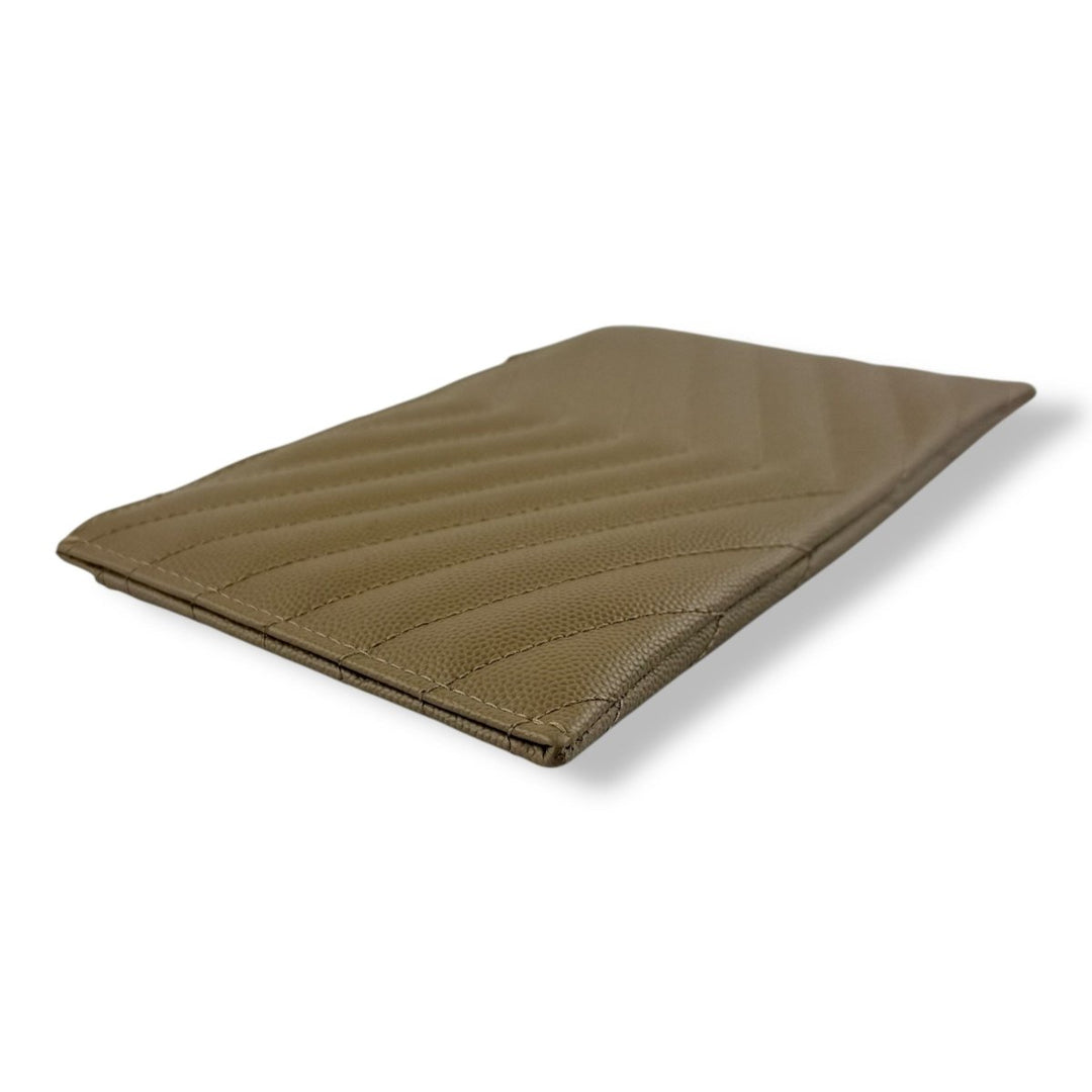 Saint Laurent Cassandre Beige Calfskin Leather Pouch Clutch Bag - Lux Central