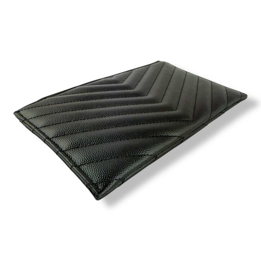 Saint Laurent Cassandre Black Calfskin Leather Pouch Clutch Bag - Lux Central