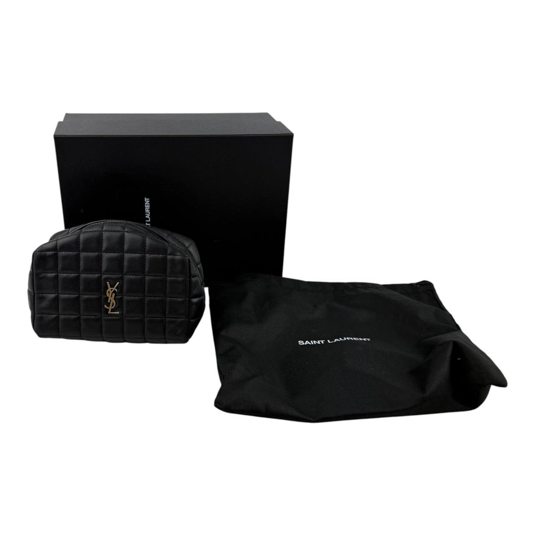 Saint Laurent Cassandre Cosmetic Black Pouch - Lux Central