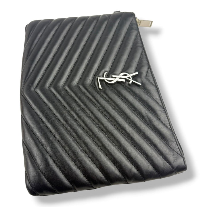 Saint Laurent Cassandre Matalesse Jolie Black Clutch Pouch - Lux Central