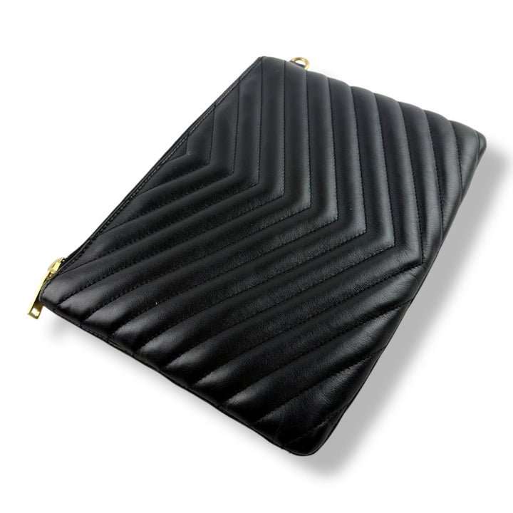Saint Laurent Cassandre Matalesse Jolie Black Clutch Pouch - Lux Central