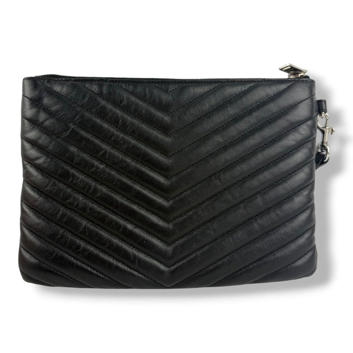Saint Laurent Cassandre Matalesse Jolie Black Clutch Pouch - Lux Central