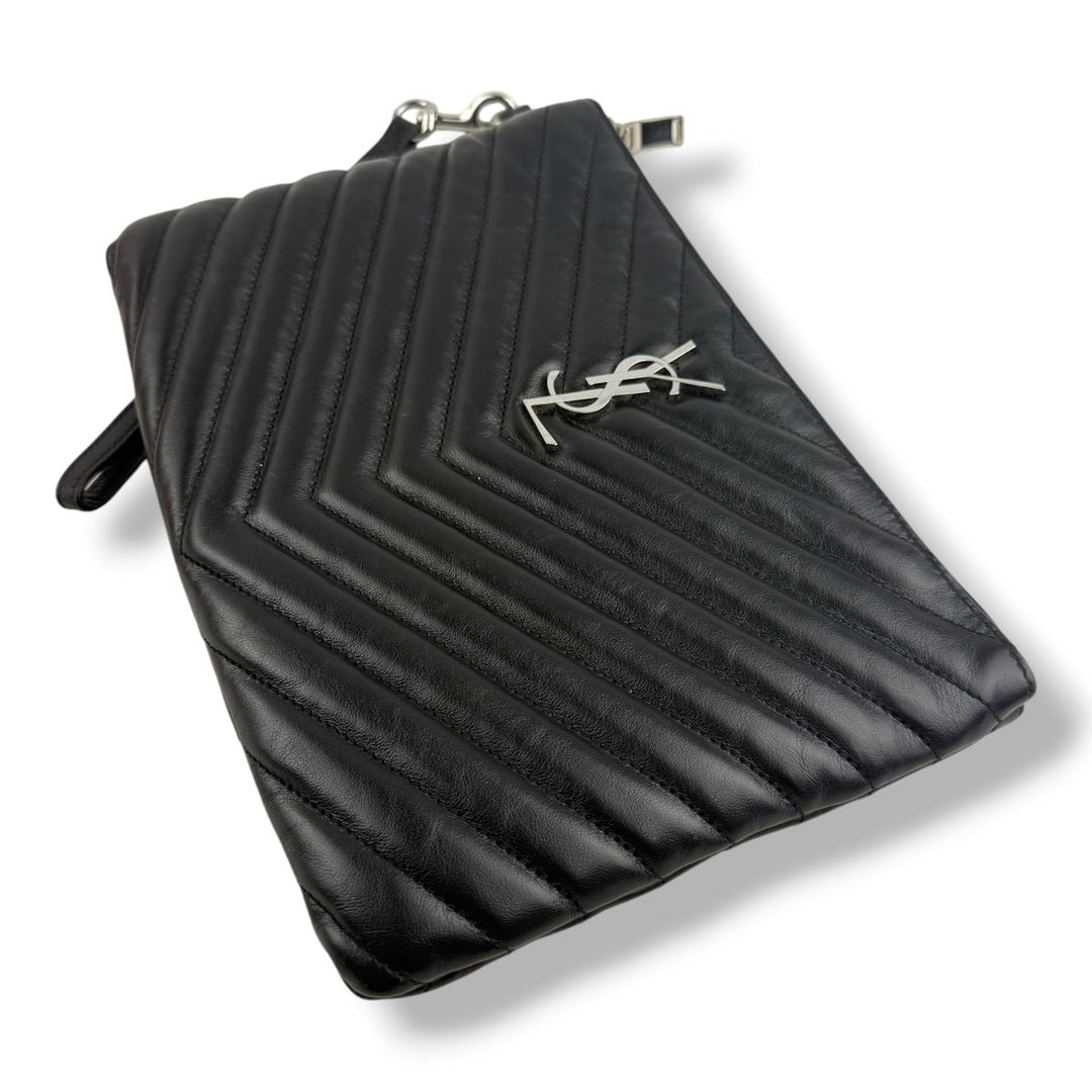 Saint Laurent Cassandre Matalesse Jolie Black Clutch Pouch - Lux Central