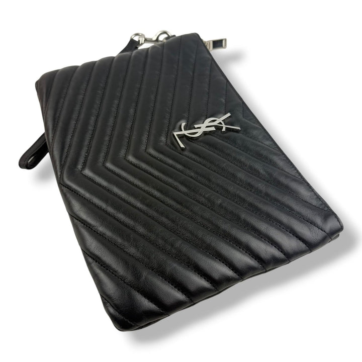 Saint Laurent Cassandre Matalesse Jolie Black Clutch Pouch - Lux Central