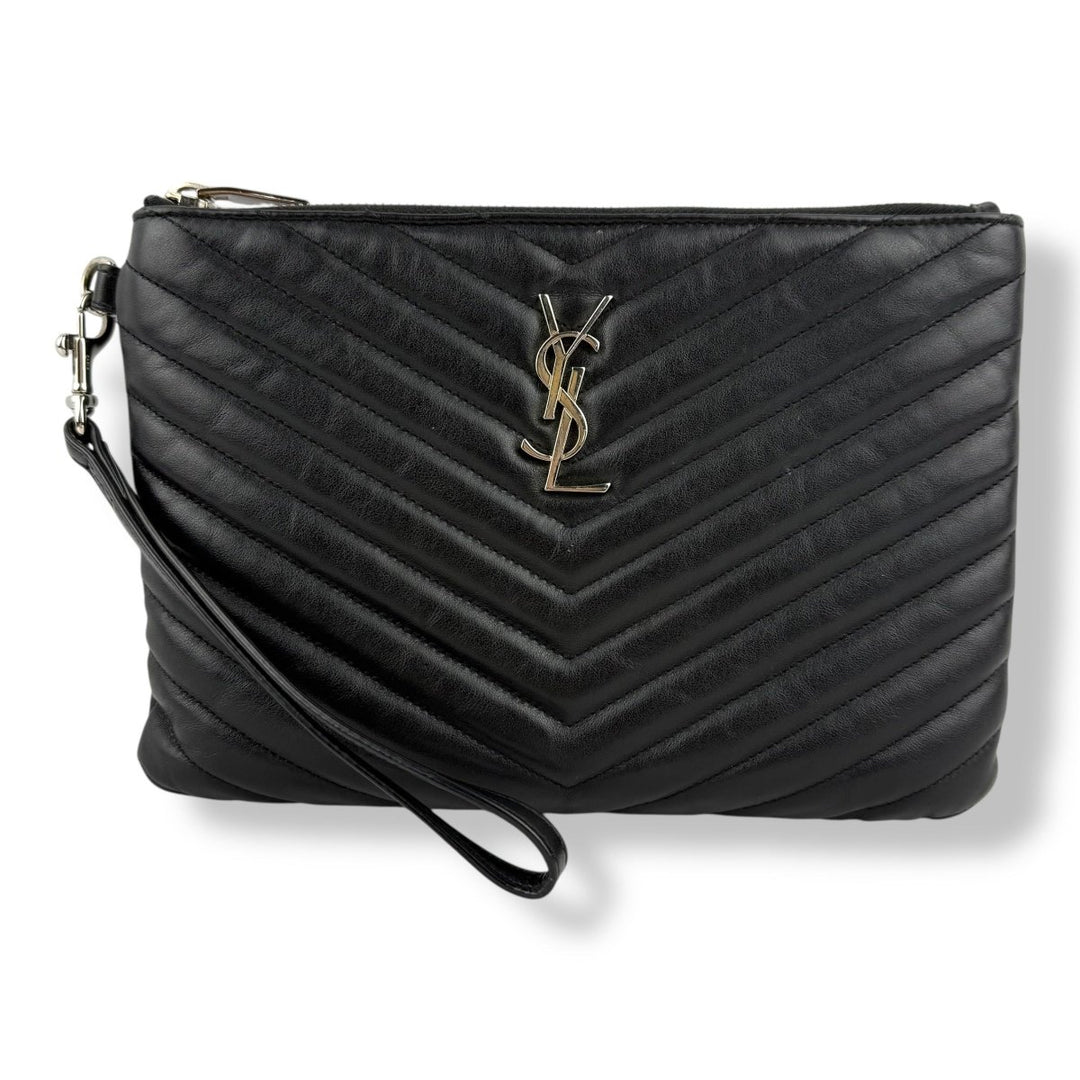 Saint Laurent Cassandre Matalesse Jolie Black Clutch Pouch - Lux Central