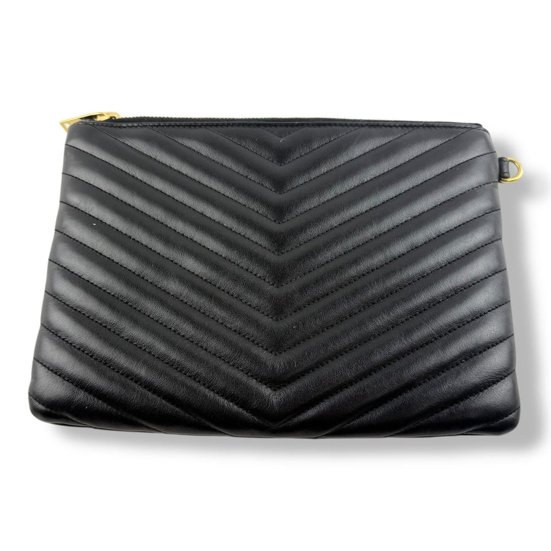 Saint Laurent Cassandre Matalesse Jolie Black Clutch Pouch - Lux Central