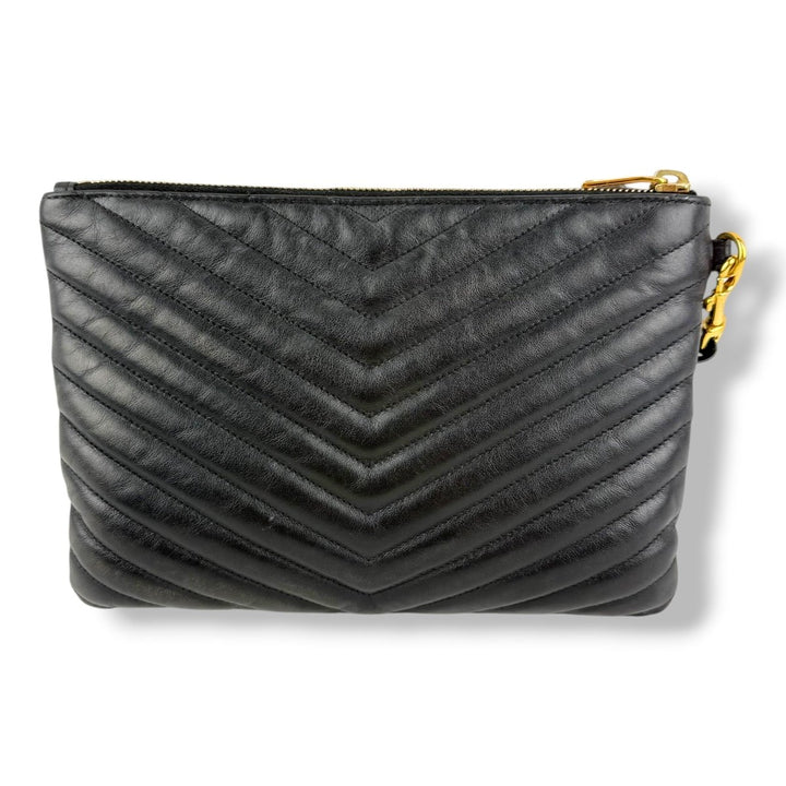 Saint Laurent Cassandre Matalesse Jolie Black Clutch Pouch - Lux Central