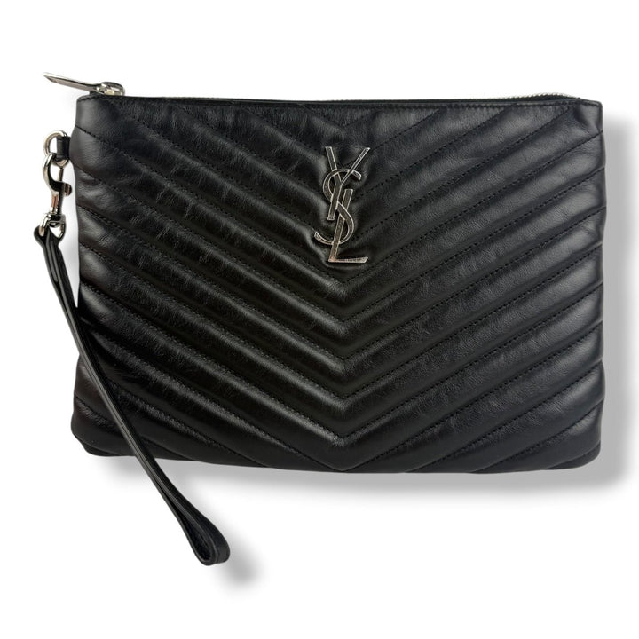 Saint Laurent Cassandre Matalesse Jolie Black Clutch Pouch - Lux Central