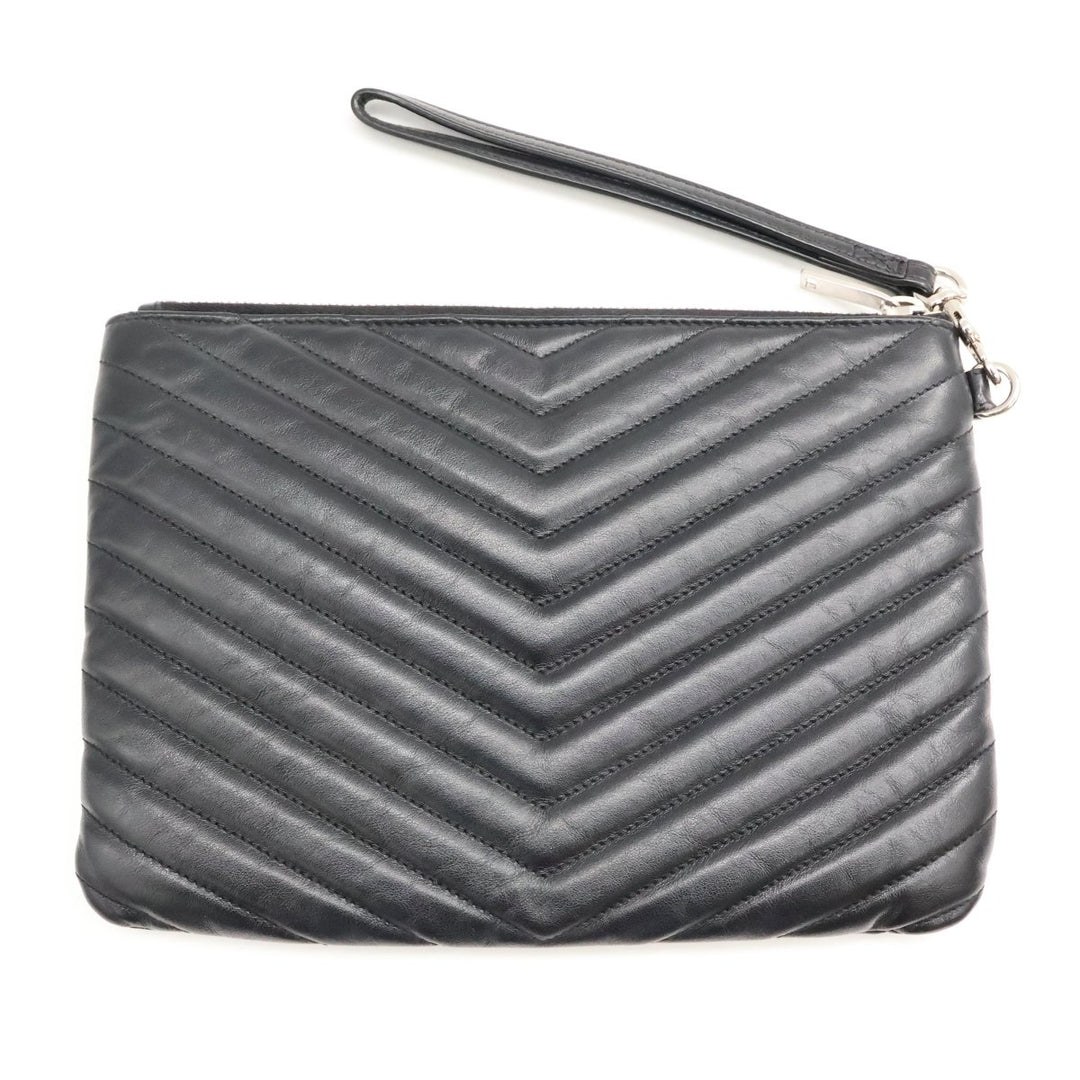 Saint Laurent Cassandre Matalesse Jolie Black Clutch Pouch - Lux Central
