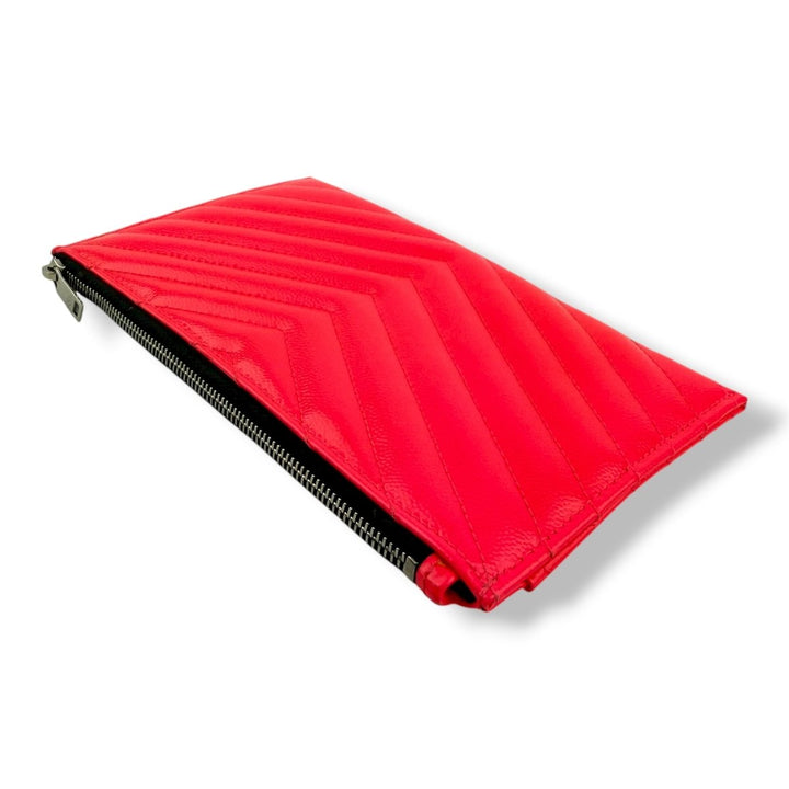 Saint Laurent Cassandre Pink Calfskin Leather Pouch Clutch Bag - Lux Central