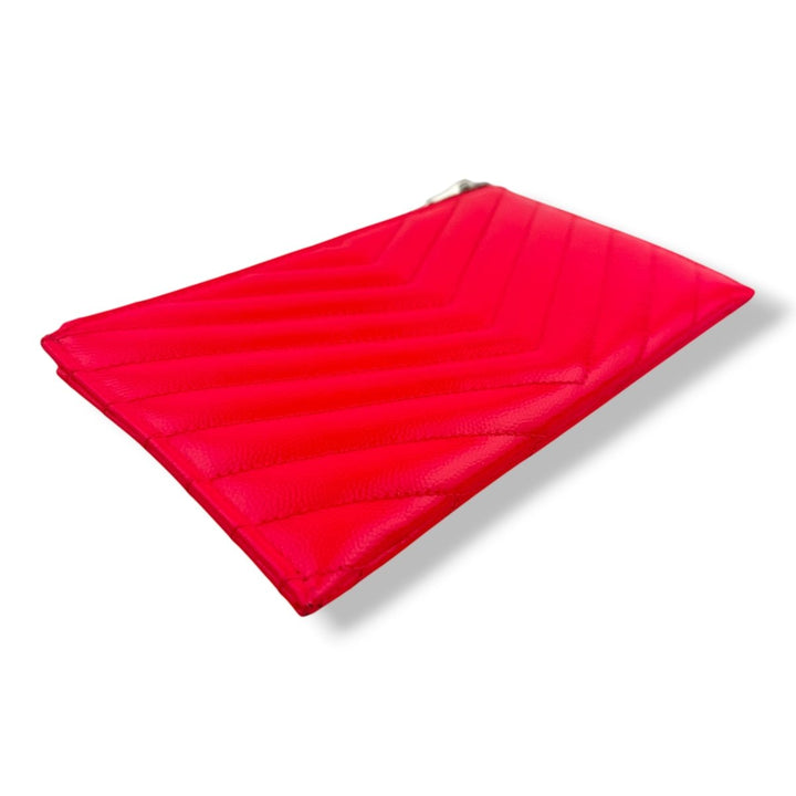 Saint Laurent Cassandre Pink Calfskin Leather Pouch Clutch Bag - Lux Central