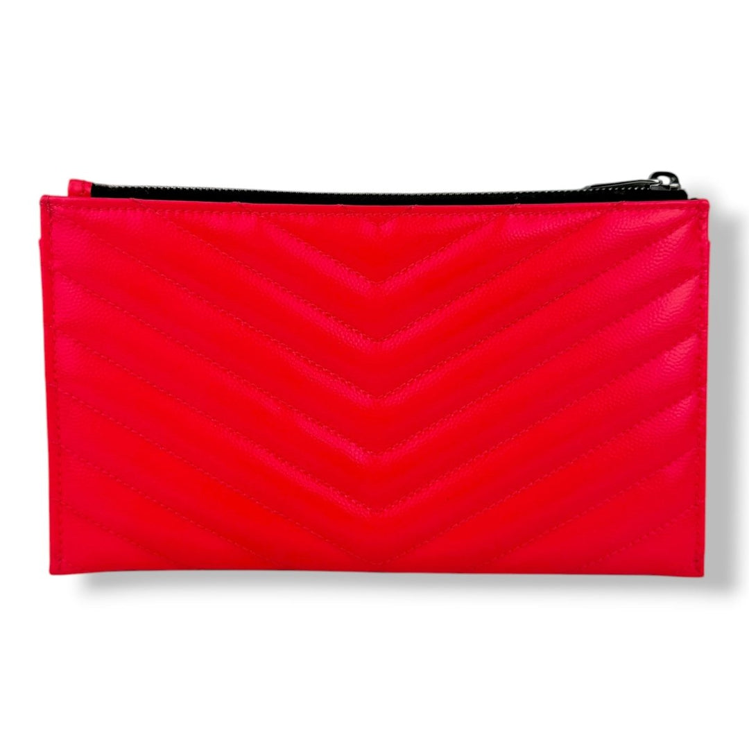 Saint Laurent Cassandre Pink Calfskin Leather Pouch Clutch Bag - Lux Central