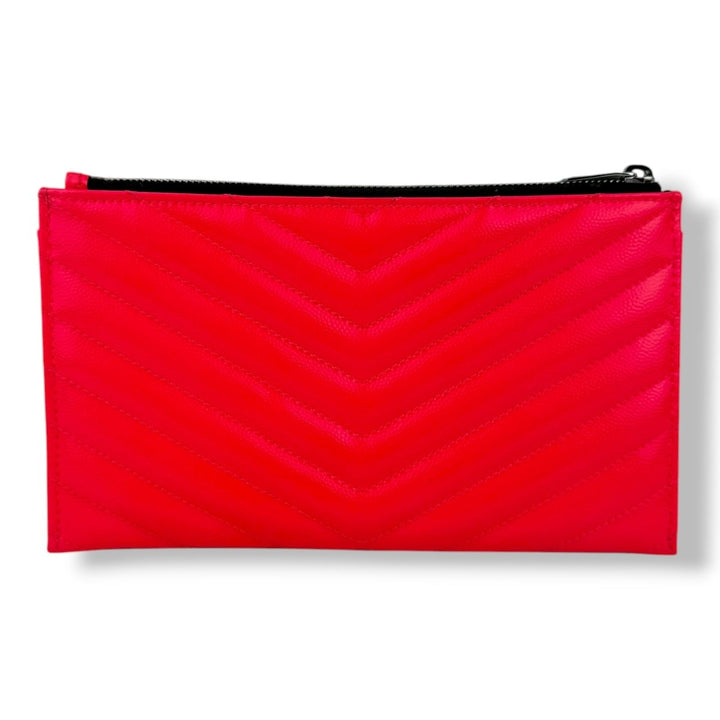 Saint Laurent Cassandre Pink Calfskin Leather Pouch Clutch Bag - Lux Central