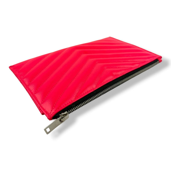 Saint Laurent Cassandre Pink Calfskin Leather Pouch Clutch Bag - Lux Central