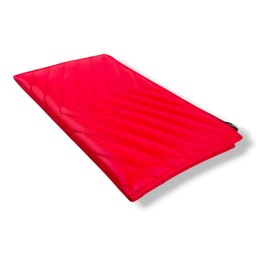 Saint Laurent Cassandre Pink Calfskin Leather Pouch Clutch Bag - Lux Central