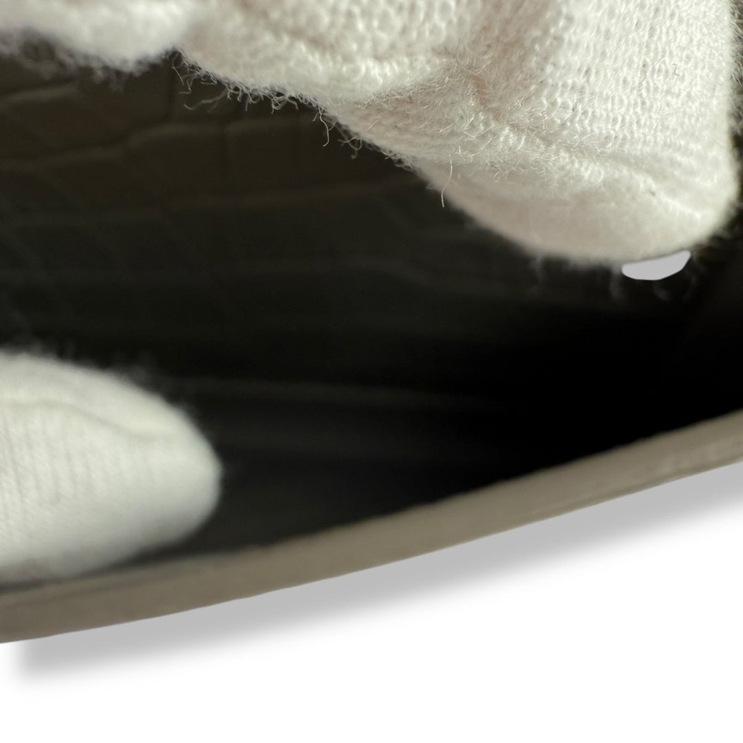 Saint Laurent Grey Croc Embossed Leather Mini Sunset Chain Bag - Lux Central