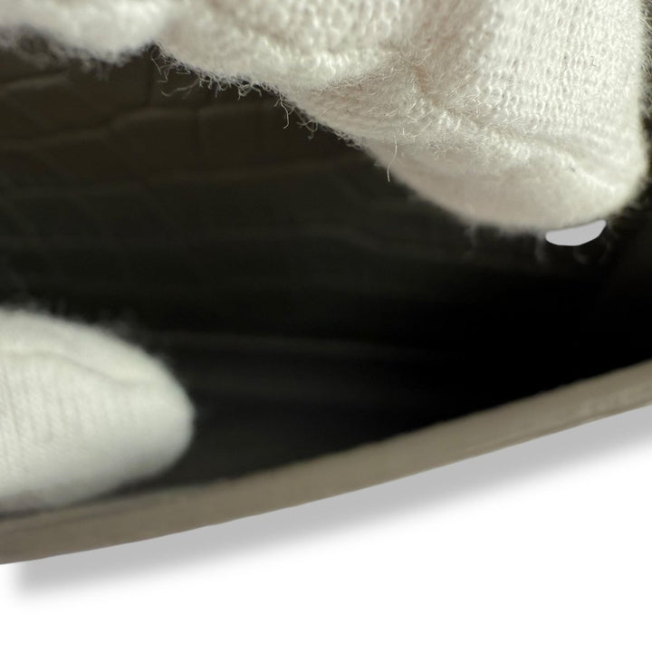 Saint Laurent Grey Croc Embossed Leather Mini Sunset Chain Bag - Lux Central