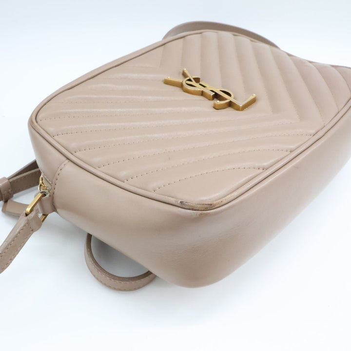 Saint Laurent Medium YSL Beige Lou Quilted Leather Crossbody Handbag - Lux Central