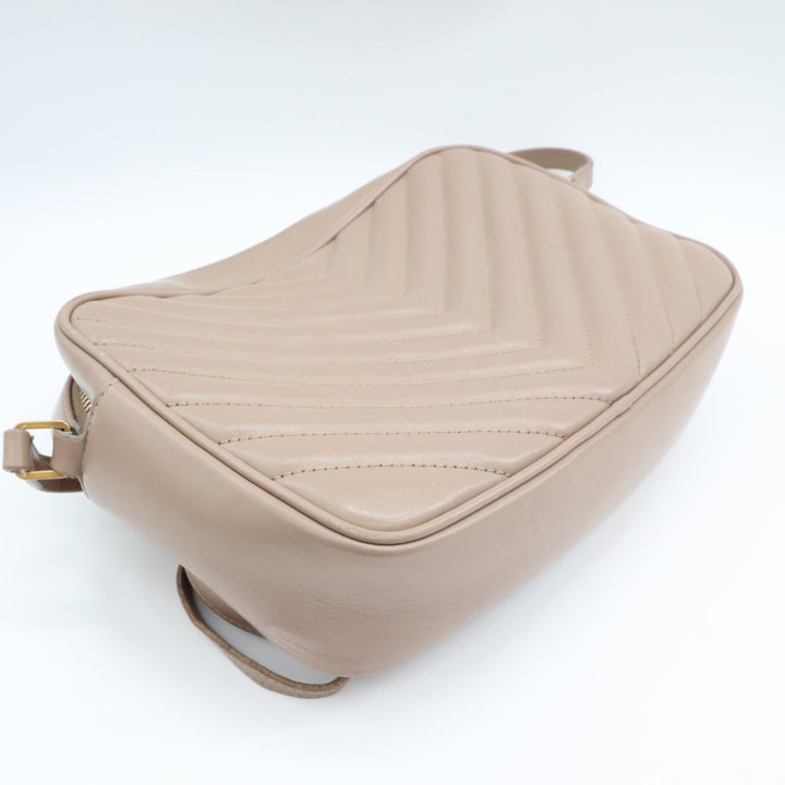 Saint Laurent Medium YSL Beige Lou Quilted Leather Crossbody Handbag - Lux Central