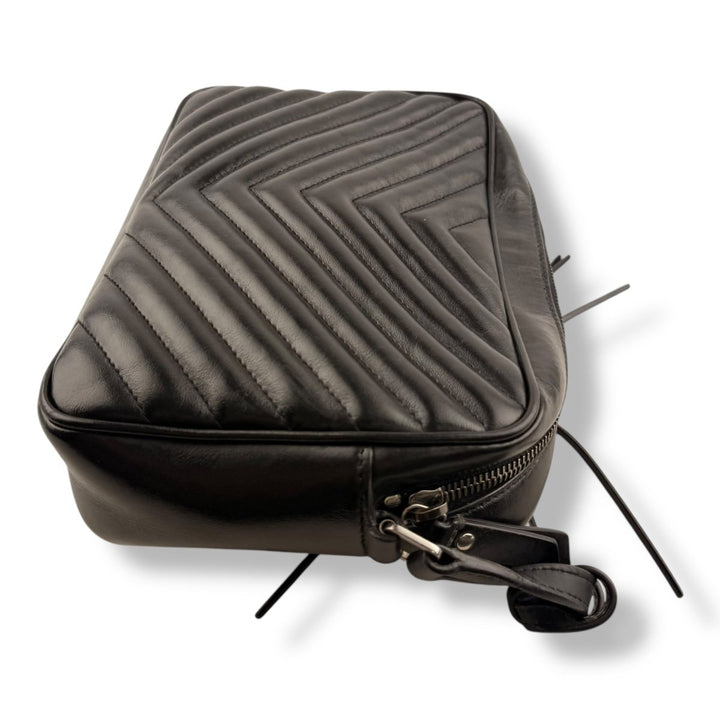 Saint Laurent Medium YSL Black Lou Black Quilted Leather Crossbody Handbag - Lux Central