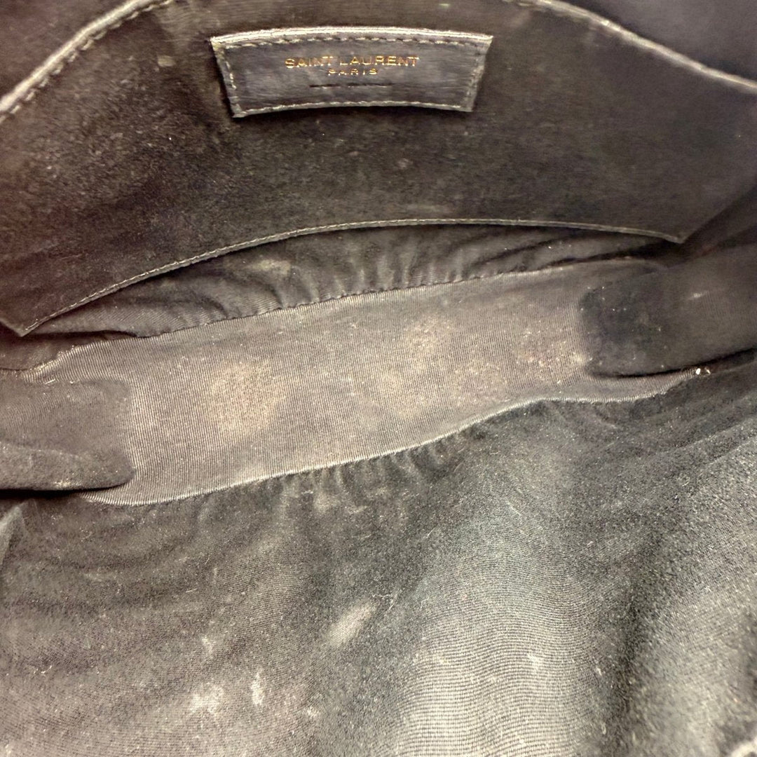 Saint Laurent Medium YSL Black Lou Black Quilted Leather Crossbody Handbag - Lux Central