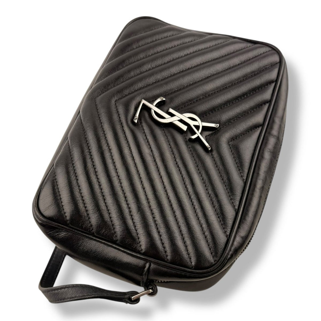 Saint Laurent Medium YSL Black Lou Black Quilted Leather Crossbody Handbag - Lux Central