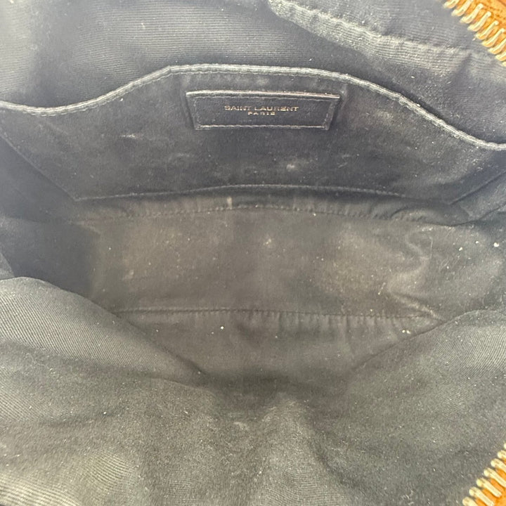 Saint Laurent Medium YSL Brown/Tan Lou Camera Suede/Leather Crossbody Handbag - Lux Central
