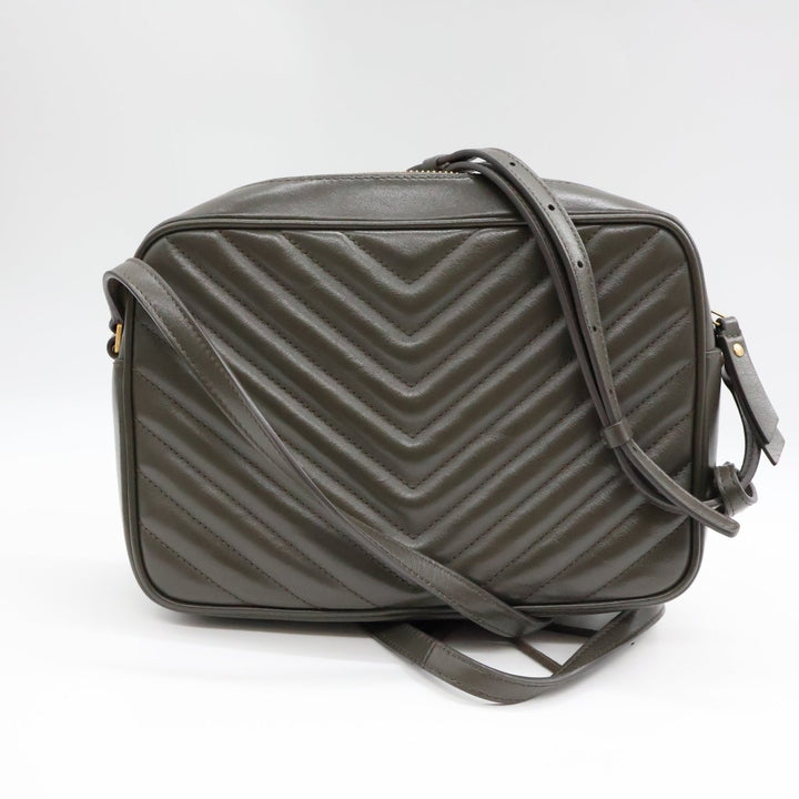 Saint Laurent Medium YSL Olive Lou Quilted Leather Crossbody Handbag - Lux Central