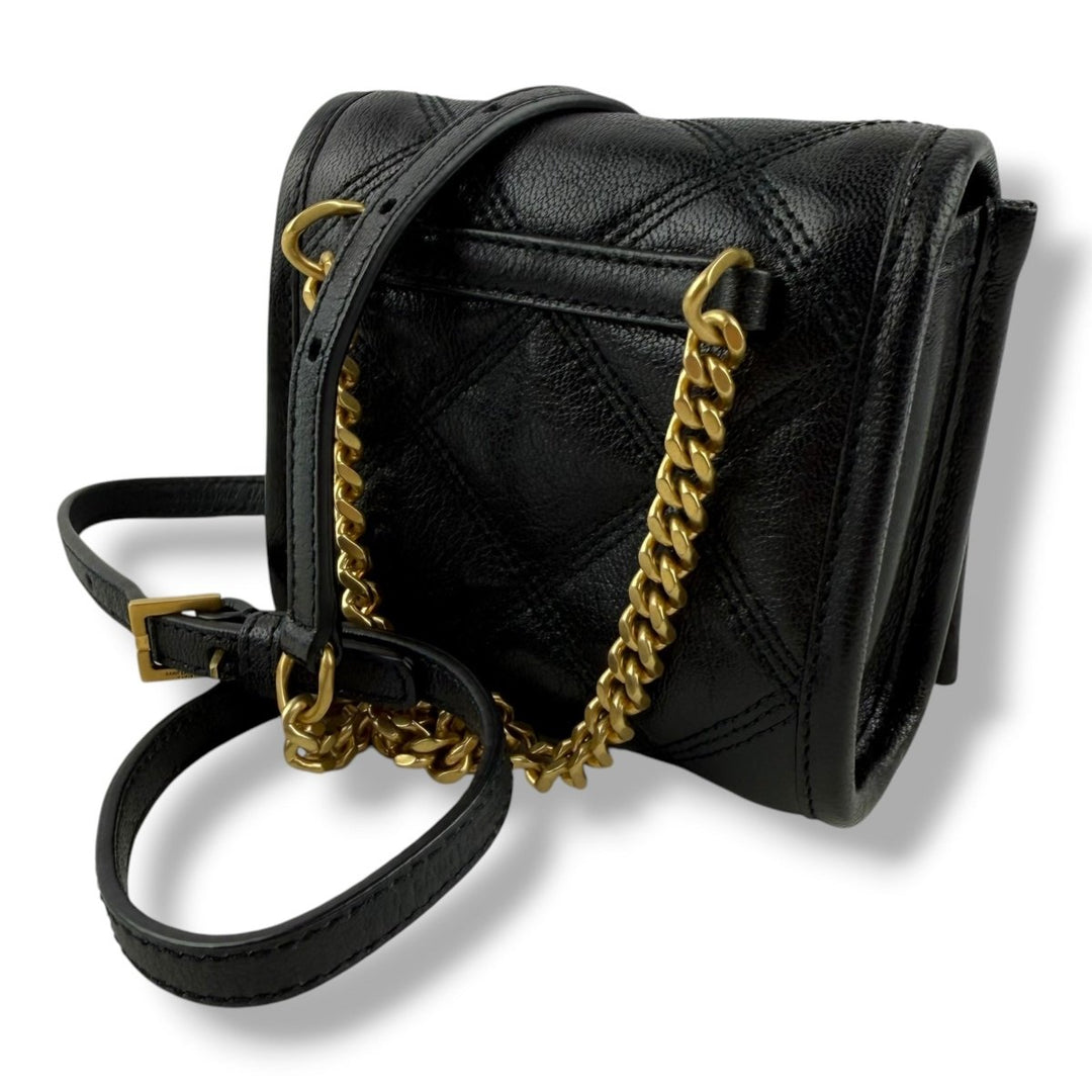 Saint Laurent Mini Becky Black Lambskin Handbag - Lux Central
