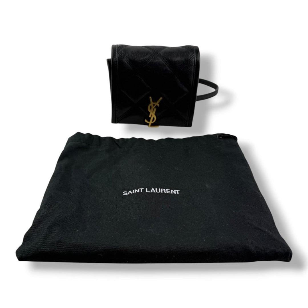 Saint Laurent Mini Becky Black Lambskin Handbag - Lux Central