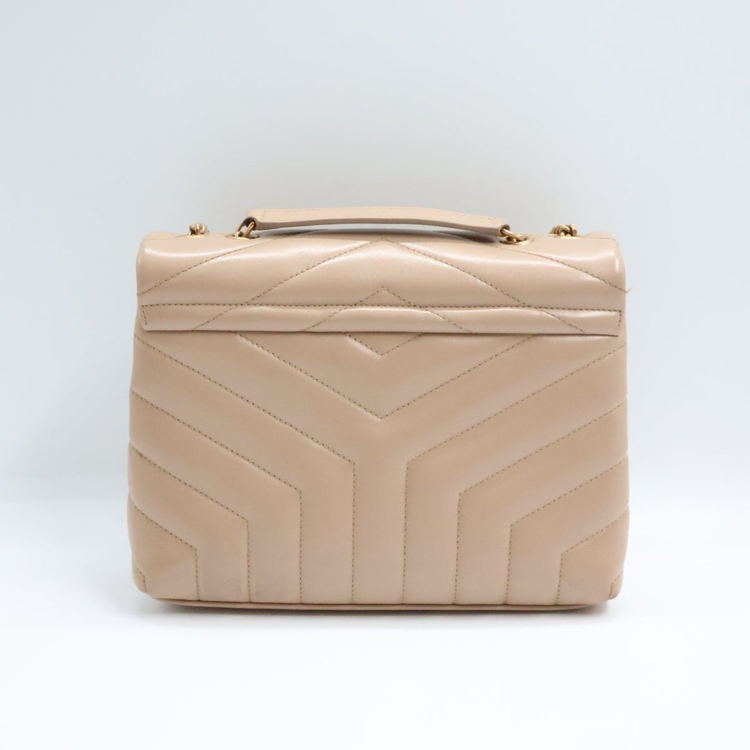 Saint Laurent YSL Beige LouLou Small Quilted Leather Handbag - Lux Central