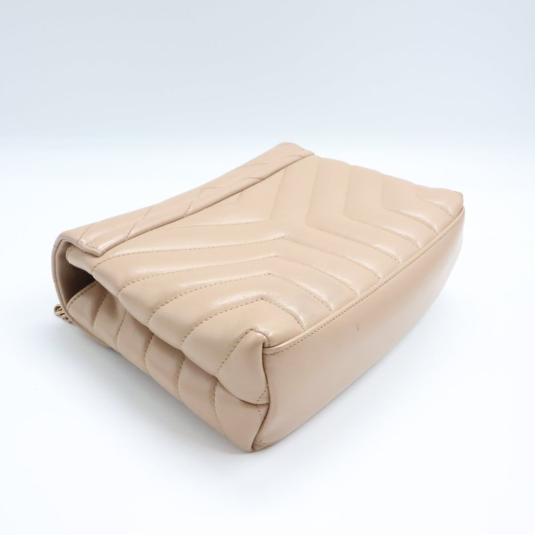 Saint Laurent YSL Beige LouLou Small Quilted Leather Handbag - Lux Central