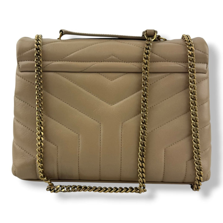 Saint Laurent YSL Beige LouLou Small Quilted Leather Handbag - Lux Central