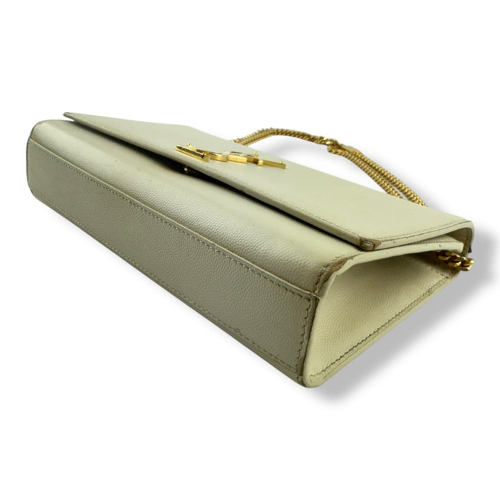 Saint Laurent YSL Beige Medium Kate Leather Handbag - Lux Central