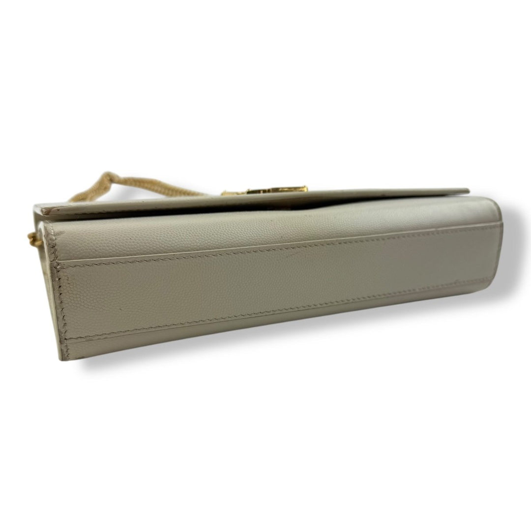 Saint Laurent YSL Beige Medium Kate Leather Handbag - Lux Central