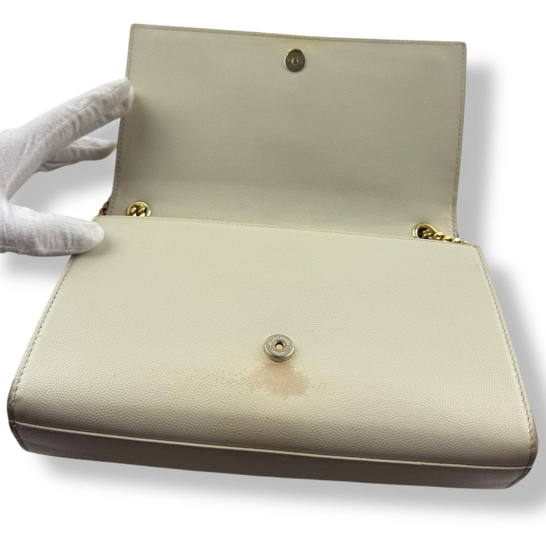 Saint Laurent YSL Beige Medium Kate Leather Handbag - Lux Central